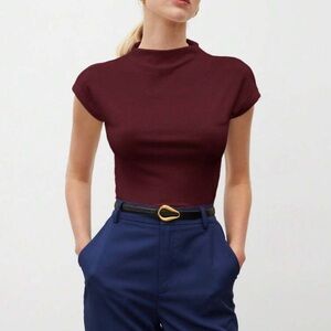 Elegant Burgundy Women's Top